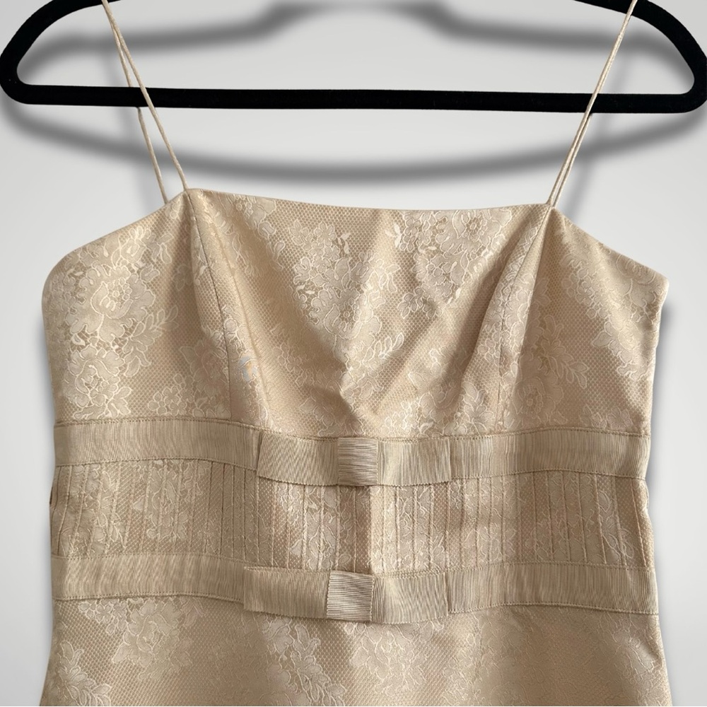 Ann Taylor Cream Brocade Cocktail Dress - Picture 3 of 5